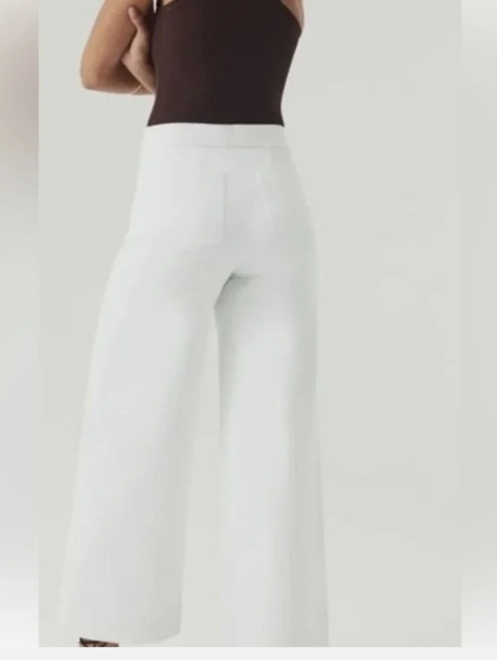Spanx Cropped Wide-Leg White Pants.